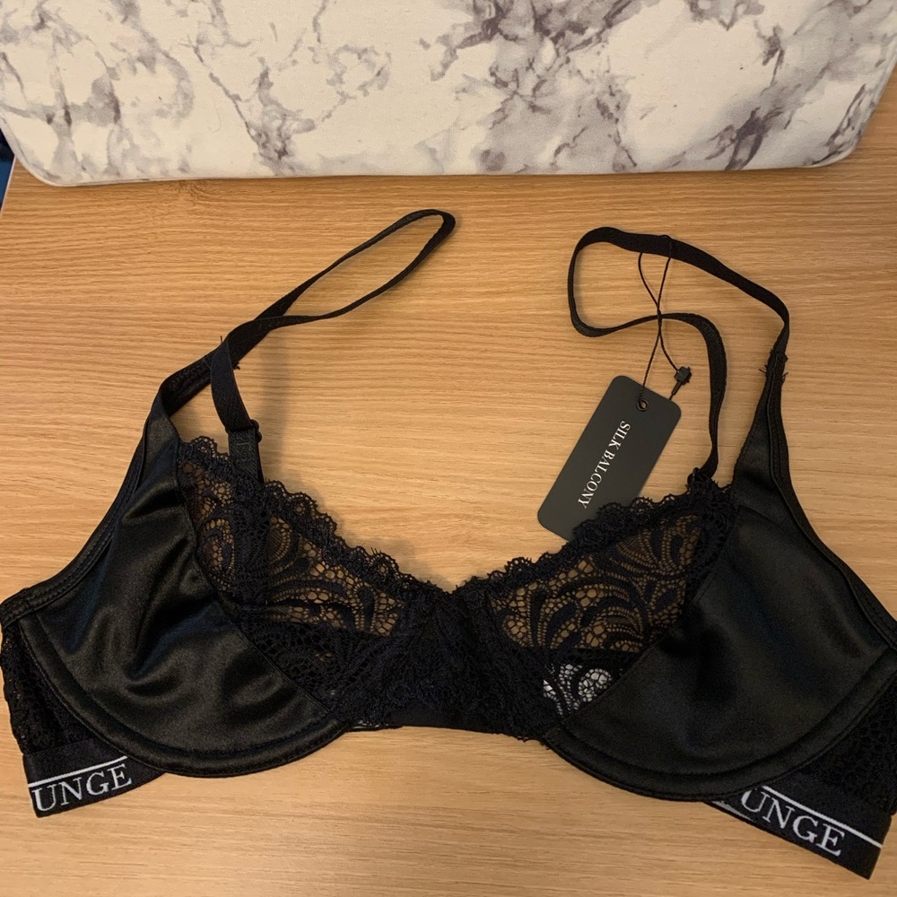 (NWT) Lounge Silk Underwear Black Size 32C